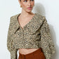 Alejandra Leopard Print Blouse With Statement Wide Collar