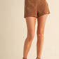 Isabel Suede Vest  & Short Set – Mocha Color