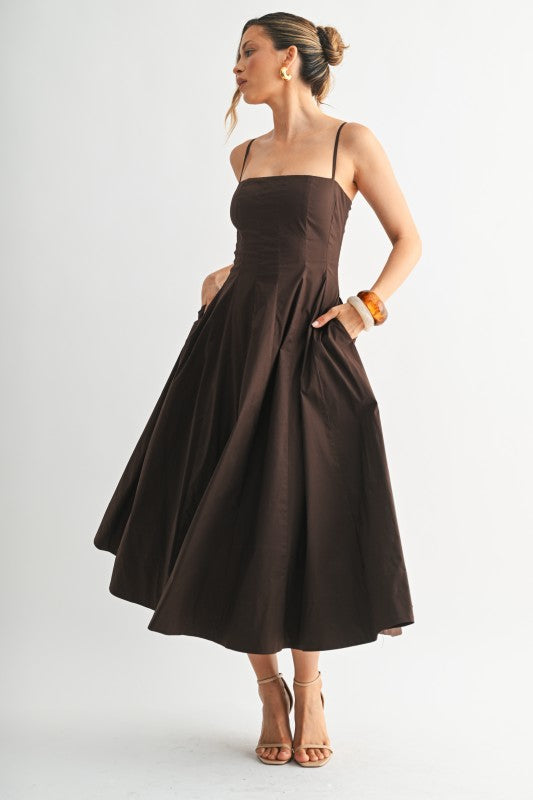 Letty Contour A-Line Brown Dress