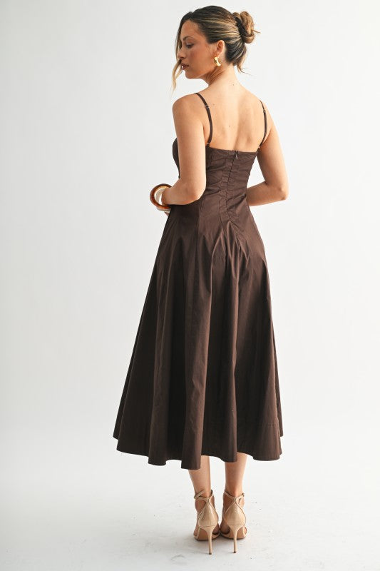 Letty Contour A-Line Brown Dress