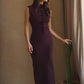 Alinna Pleated Front Top & Skirt Burgundy Set