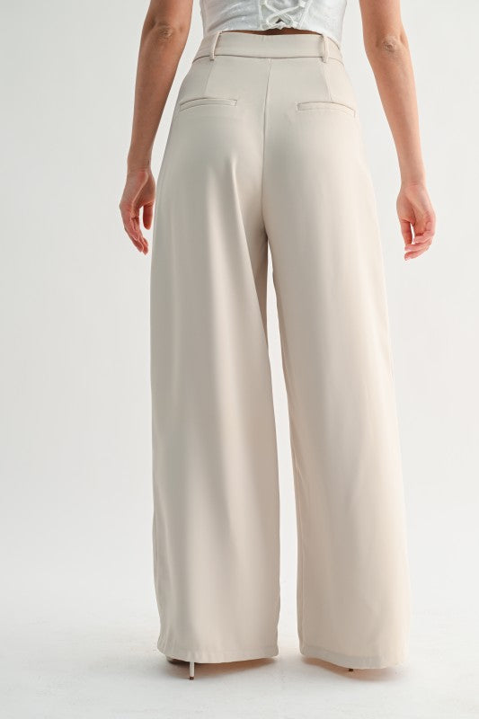 Lara Classic Pleated Wide-leg Trousers