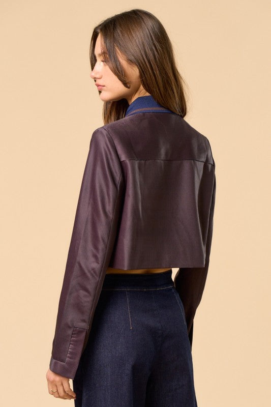 Chaqueta de transición otoño invierno en color brown y navy.  Estilo atemporal pero moderno y chic.