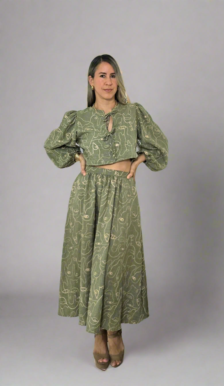 Camilla Set - Top & Midi Skirt Set