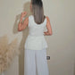 Nere Belted Boucle Vest Top And Pleated Pant Set