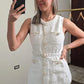 Nere Belted Boucle Vest Top And Pleated Pant Set