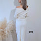 Aida Off Cross Shoulder Knit Midi Dress