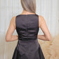 Dodanim Black Drape Neck Mini Dress