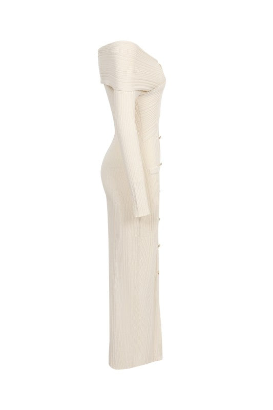 Aida Off Cross Shoulder Knit Midi Dress - PRE-ORDER 10/31/25 APROX.