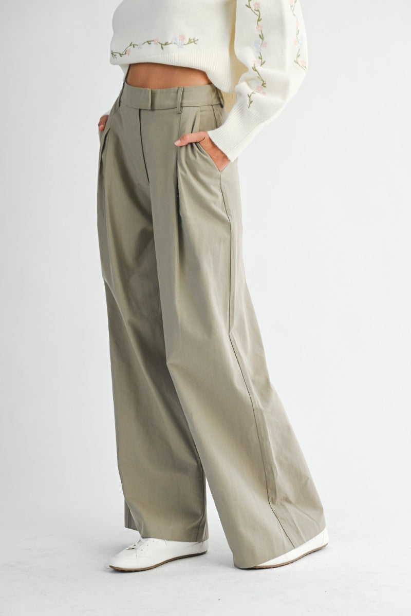 Heber Olive Wide Leg Pant