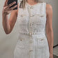 Nere Belted Boucle Vest Top And Pleated Pant Set
