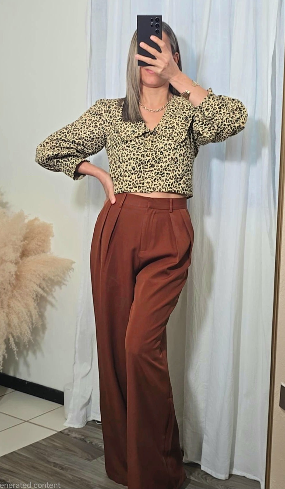 Lina High Waist Pleated Front Wide Leg Pants