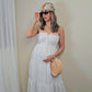 Liara White Maxi Dress with Adjustable Straps and Tiered Skirt - Effortless Feminine Elegance