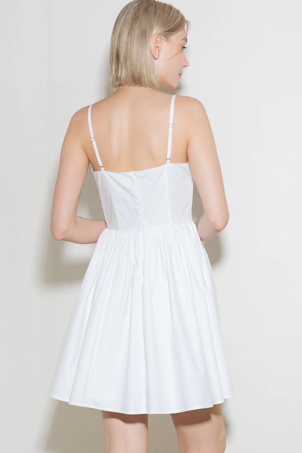Gelian White Cotton Mini Dress